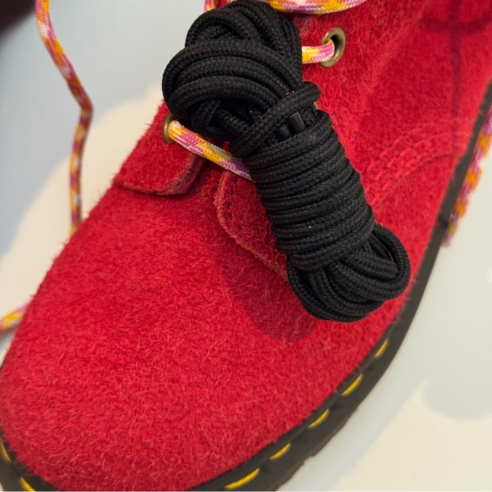 Dr.Martens 939 Ben Suede Red Padded Collar Lace Up Boots M-4 W-5 NWOT - Picture 11 of 11